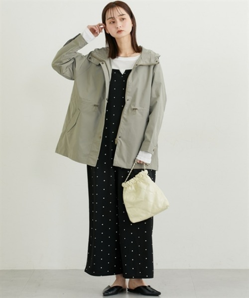 nissen（ニッセン）の「ミディ丈フーディモッズコート（カバーオール・レディース・ブラック/カーキ・L/M/LL）」の11枚目の写真