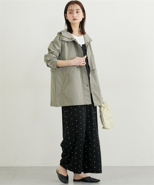 nissen（ニッセン）の「ミディ丈フーディモッズコート（カバーオール・レディース・ブラック/カーキ・L/M/LL）」の13枚目の写真