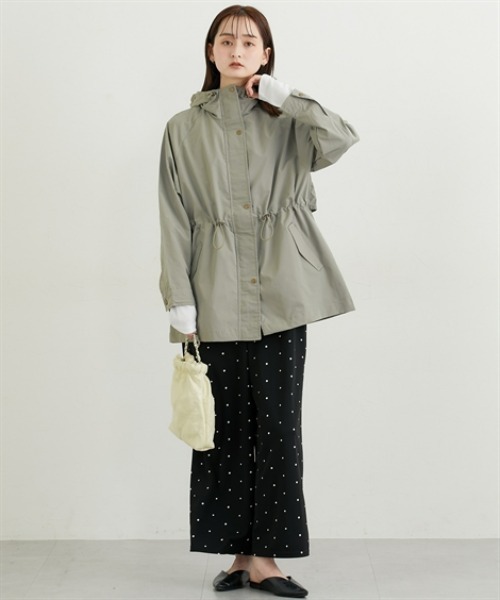 nissen（ニッセン）の「ミディ丈フーディモッズコート（カバーオール・レディース・ブラック/カーキ・L/M/LL）」の15枚目の写真