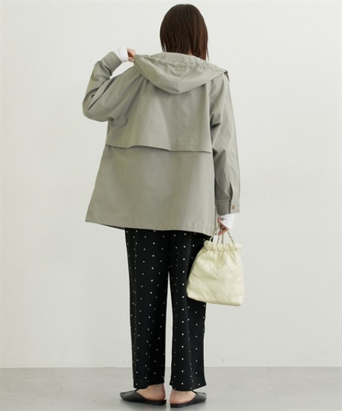 nissen（ニッセン）の「ミディ丈フーディモッズコート（カバーオール・レディース・ブラック/カーキ・L/M/LL）」の18枚目の写真