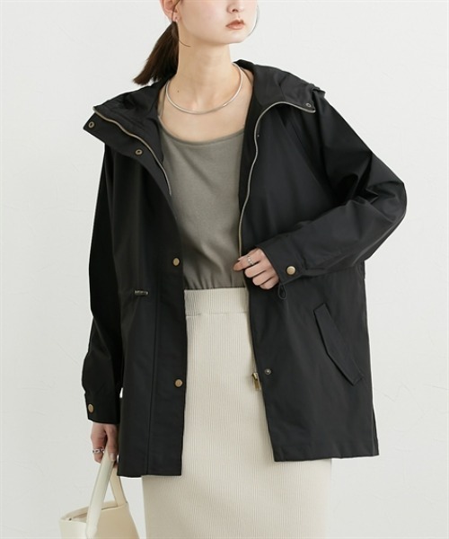 nissen（ニッセン）の「ミディ丈フーディモッズコート（カバーオール・レディース・ブラック/カーキ・L/M/LL）」の19枚目の写真