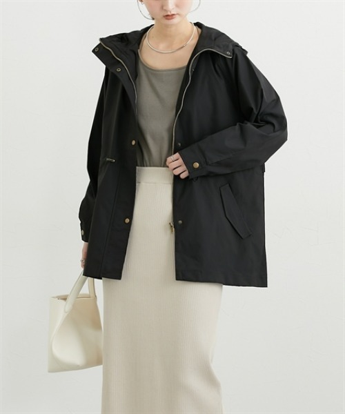 nissen（ニッセン）の「ミディ丈フーディモッズコート（カバーオール・レディース・ブラック/カーキ・L/M/LL）」の20枚目の写真