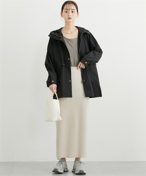 nissen（ニッセン）の「ミディ丈フーディモッズコート（カバーオール・レディース・ブラック/カーキ・L/M/LL）」の22枚目の写真