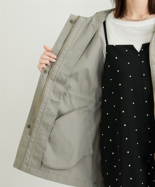 nissen（ニッセン）の「ミディ丈フーディモッズコート（カバーオール・レディース・ブラック/カーキ・L/M/LL）」の5枚目の写真