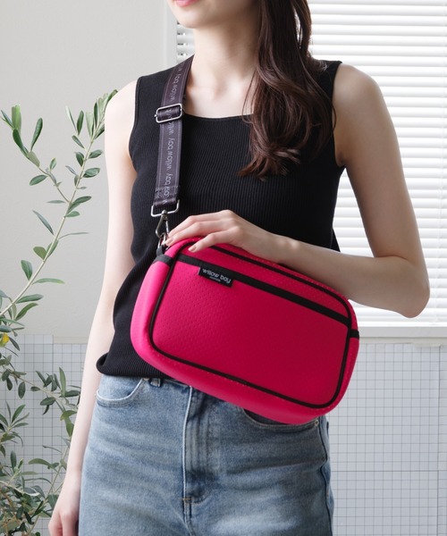 Willow Bay(ウィローベイ)の「【Willow Bay】ウィローベイ LARGE CROSSBODY BAG WITH ROPE ショルダーバッグ(ショルダーバッグ・レディース・ブラック系2/グレー/ブラック系1/ブラック系3/ブラウン/ライム/アクア/ピンク/ラベンダー・FREE)」の9枚目の写真