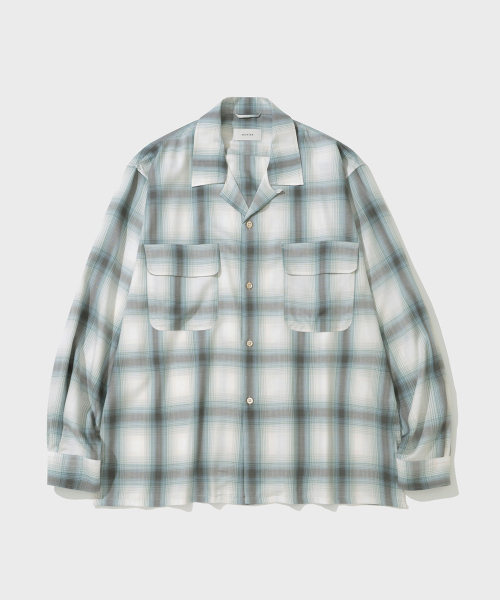 SHIRTER(シャーター)の「FLUID CHECK BOXY SHIRT (GREEN)(シャツ/ブラウス・メンズ・その他・SMALL/MEDIUM/LARGE)」の1枚目の写真