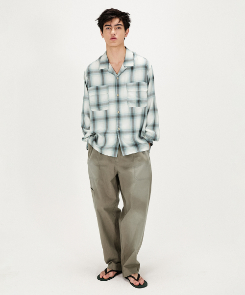 SHIRTER(シャーター)の「FLUID CHECK BOXY SHIRT (GREEN)(シャツ/ブラウス・メンズ・その他・SMALL/MEDIUM/LARGE)」の4枚目の写真