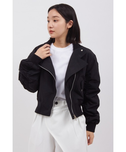 TORNADO MART（トルネードマート）の「ＴOＲＵＮＥ∴ギャザリングブルゾン（ブルゾン・レディース・ブラック/グレー・S/M/L）」の2枚目の写真