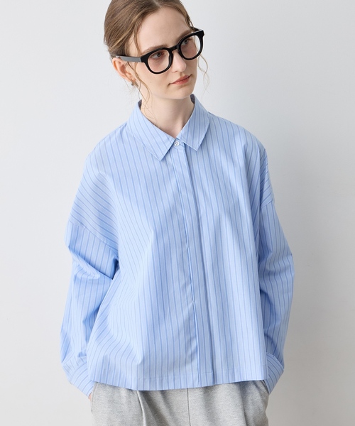 LE SOUK HOLIDAY(ルスークホリデー)の「【WEB限定】ストライプショートシャツ(シャツ/ブラウス・レディース・ピンク/サックスブルー/ベージュ・M/L)」の7枚目の写真