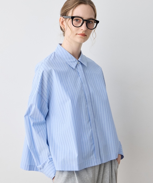 LE SOUK HOLIDAY(ルスークホリデー)の「【WEB限定】ストライプショートシャツ(シャツ/ブラウス・レディース・ピンク/サックスブルー/ベージュ・M/L)」の8枚目の写真
