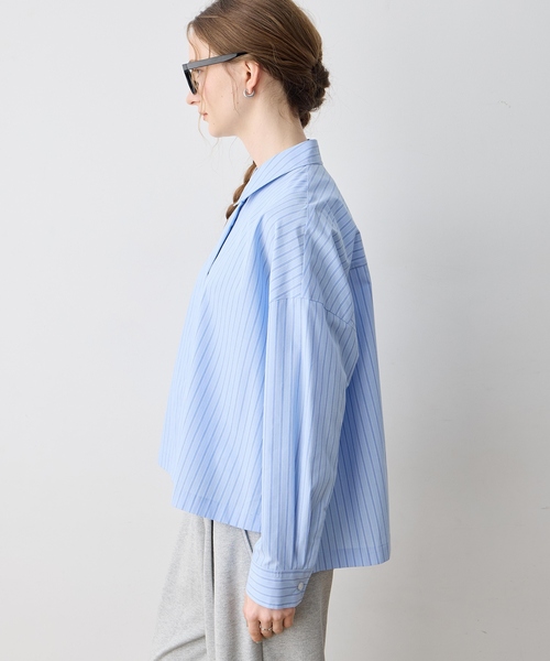 LE SOUK HOLIDAY(ルスークホリデー)の「【WEB限定】ストライプショートシャツ(シャツ/ブラウス・レディース・ピンク/サックスブルー/ベージュ・M/L)」の10枚目の写真