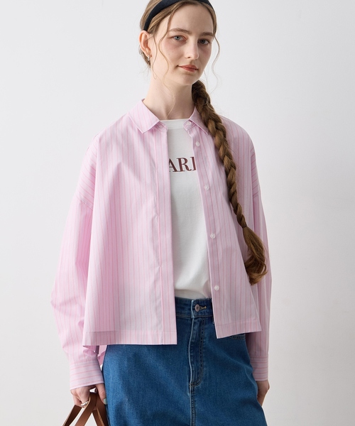 LE SOUK HOLIDAY(ルスークホリデー)の「【WEB限定】ストライプショートシャツ(シャツ/ブラウス・レディース・ピンク/サックスブルー/ベージュ・M/L)」の13枚目の写真