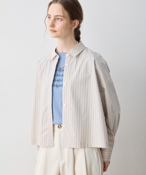 LE SOUK HOLIDAY(ルスークホリデー)の「【WEB限定】ストライプショートシャツ(シャツ/ブラウス・レディース・ピンク/サックスブルー/ベージュ・M/L)」の14枚目の写真