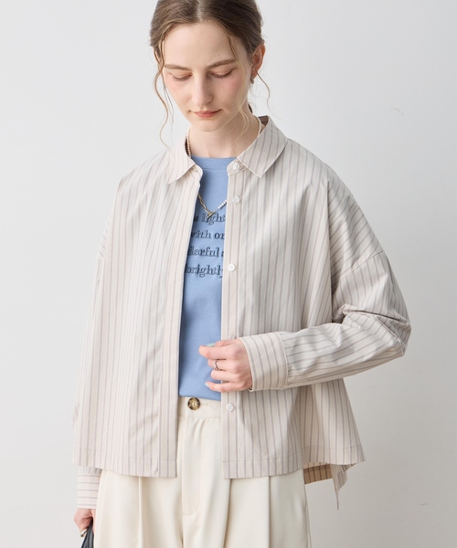 LE SOUK HOLIDAY(ルスークホリデー)の「【WEB限定】ストライプショートシャツ(シャツ/ブラウス・レディース・ピンク/サックスブルー/ベージュ・M/L)」の15枚目の写真