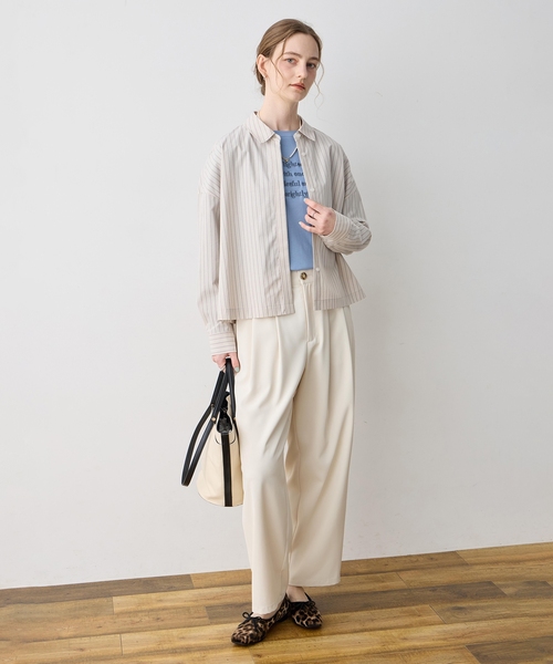 LE SOUK HOLIDAY(ルスークホリデー)の「【WEB限定】ストライプショートシャツ(シャツ/ブラウス・レディース・ピンク/サックスブルー/ベージュ・M/L)」の18枚目の写真