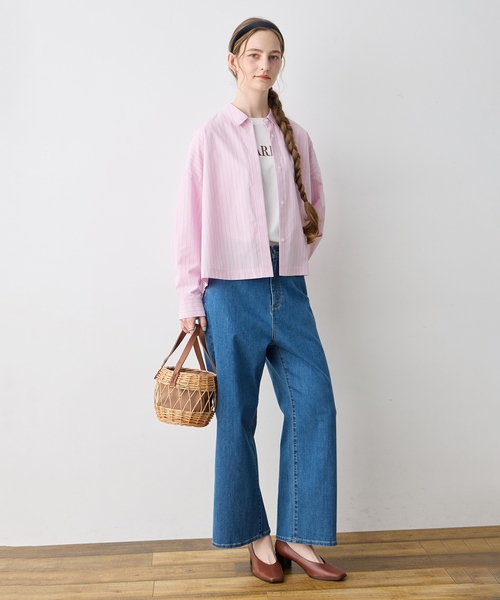 LE SOUK HOLIDAY(ルスークホリデー)の「【WEB限定】ストライプショートシャツ(シャツ/ブラウス・レディース・ピンク/サックスブルー/ベージュ・M/L)」の19枚目の写真