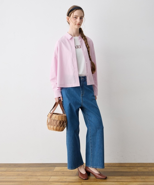 LE SOUK HOLIDAY(ルスークホリデー)の「【WEB限定】ストライプショートシャツ(シャツ/ブラウス・レディース・ピンク/サックスブルー/ベージュ・M/L)」の21枚目の写真