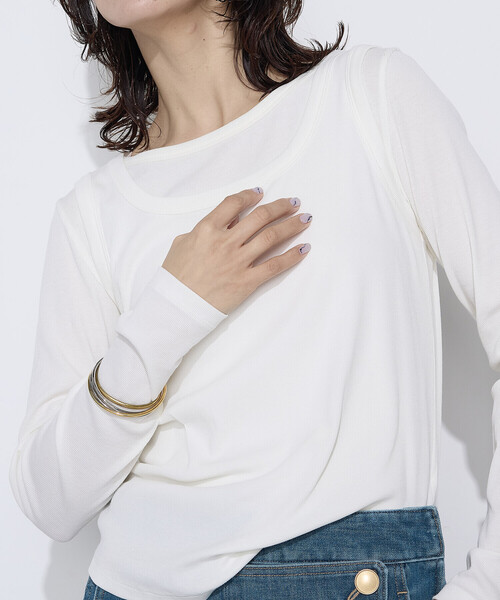 COMME CA Wardrobe(コムサワードローブ)の「綿キュプラベアテレコ リブタンクトップ(タンクトップ・レディース・ホワイト/ブラック/グレー・FREE)」の11枚目の写真
