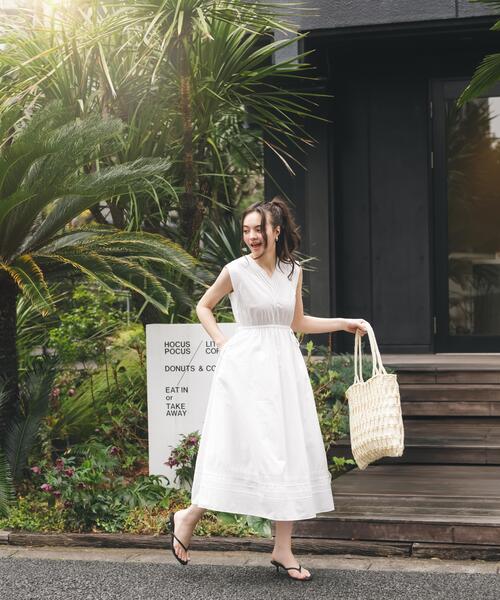 N.（N. Natural Beauty Basic）（エヌエヌナチュラルビューティーベーシック）の「ピンタックレースワンピース（ワンピース・レディース・ブラック/オフホワイト/レッド・FREE）」の2枚目の写真