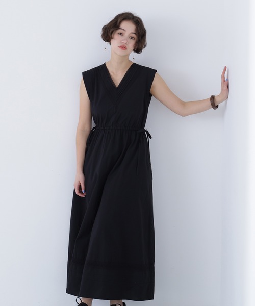 N.（N. Natural Beauty Basic）（エヌエヌナチュラルビューティーベーシック）の「ピンタックレースワンピース（ワンピース・レディース・ブラック/オフホワイト/レッド・FREE）」の2枚目の写真