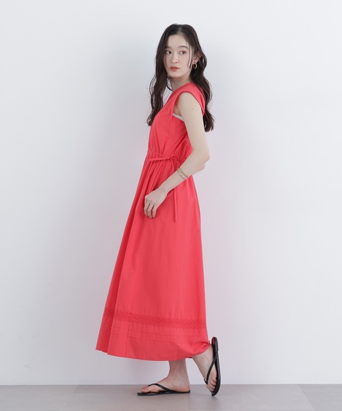 N.（N. Natural Beauty Basic）（エヌエヌナチュラルビューティーベーシック）の「ピンタックレースワンピース（ワンピース・レディース・ブラック/オフホワイト/レッド・FREE）」の7枚目の写真