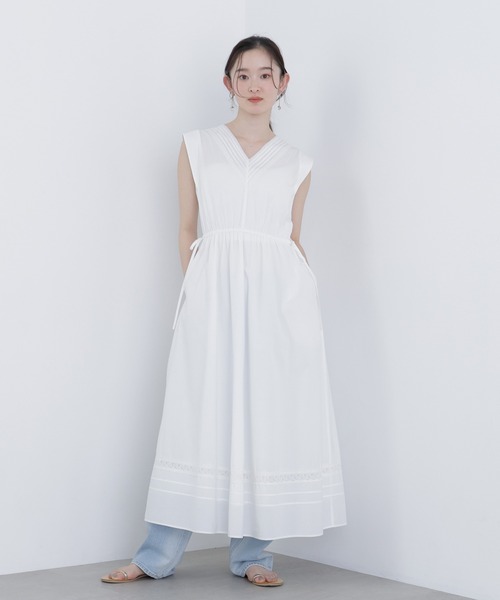 N.（N. Natural Beauty Basic）（エヌエヌナチュラルビューティーベーシック）の「ピンタックレースワンピース（ワンピース・レディース・ブラック/オフホワイト/レッド・FREE）」の13枚目の写真