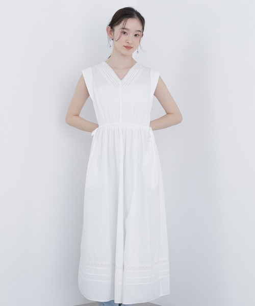 N.（N. Natural Beauty Basic）（エヌエヌナチュラルビューティーベーシック）の「ピンタックレースワンピース（ワンピース・レディース・ブラック/オフホワイト/レッド・FREE）」の14枚目の写真