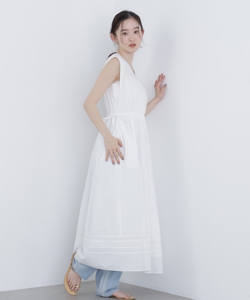 N.（N. Natural Beauty Basic）（エヌエヌナチュラルビューティーベーシック）の「ピンタックレースワンピース（ワンピース・レディース・ブラック/オフホワイト/レッド・FREE）」の15枚目の写真