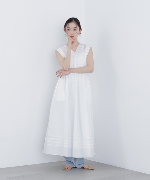 N.（N. Natural Beauty Basic）（エヌエヌナチュラルビューティーベーシック）の「ピンタックレースワンピース（ワンピース・レディース・ブラック/オフホワイト/レッド・FREE）」の16枚目の写真