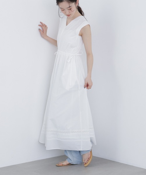 N.（N. Natural Beauty Basic）（エヌエヌナチュラルビューティーベーシック）の「ピンタックレースワンピース（ワンピース・レディース・ブラック/オフホワイト/レッド・FREE）」の17枚目の写真