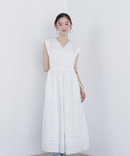 N.（N. Natural Beauty Basic）（エヌエヌナチュラルビューティーベーシック）の「ピンタックレースワンピース（ワンピース・レディース・ブラック/オフホワイト/レッド・FREE）」の18枚目の写真