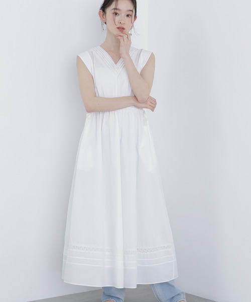 N.（N. Natural Beauty Basic）（エヌエヌナチュラルビューティーベーシック）の「ピンタックレースワンピース（ワンピース・レディース・ブラック/オフホワイト/レッド・FREE）」の19枚目の写真