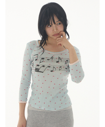 EXPIRED GIRL（エクスパイアードガール）の「Sprinkle Melody Top Aqua-Berry Dot（Tシャツ/カットソー）」