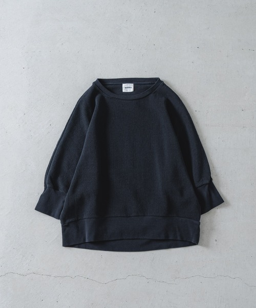 quadro(クオドロ)の「エメラルド変形ワッフル7分袖ドルマンプルオーバー(Tシャツ/カットソー・レディース・キナリ/チャコール/ブルーグレー/グリーン・FREE)」の3枚目の写真