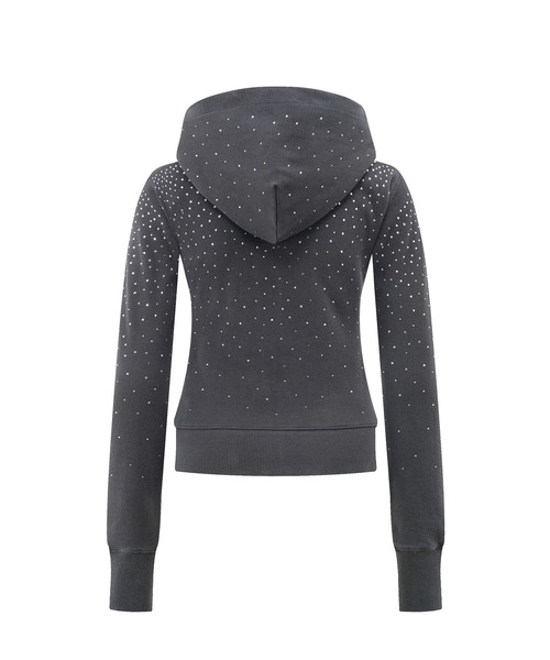 SupBaby by SUPPLIER（サプベイビーバイサプライヤー）の「ジップフーディ｜Sparkle Rhinestone Zip Hoodie｜SupBaby by SUPPLIER（パーカー・レディース・ホワイト/スミクロ・ONE SIZE）」の3枚目の写真