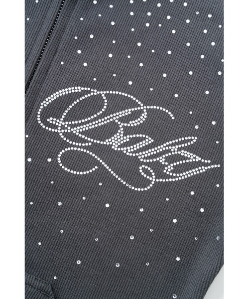 SupBaby by SUPPLIER（サプベイビーバイサプライヤー）の「ジップフーディ｜Sparkle Rhinestone Zip Hoodie｜SupBaby by SUPPLIER（パーカー・レディース・ホワイト/スミクロ・ONE SIZE）」の5枚目の写真