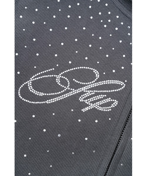 SupBaby by SUPPLIER（サプベイビーバイサプライヤー）の「ジップフーディ｜Sparkle Rhinestone Zip Hoodie｜SupBaby by SUPPLIER（パーカー・レディース・ホワイト/スミクロ・ONE SIZE）」の6枚目の写真