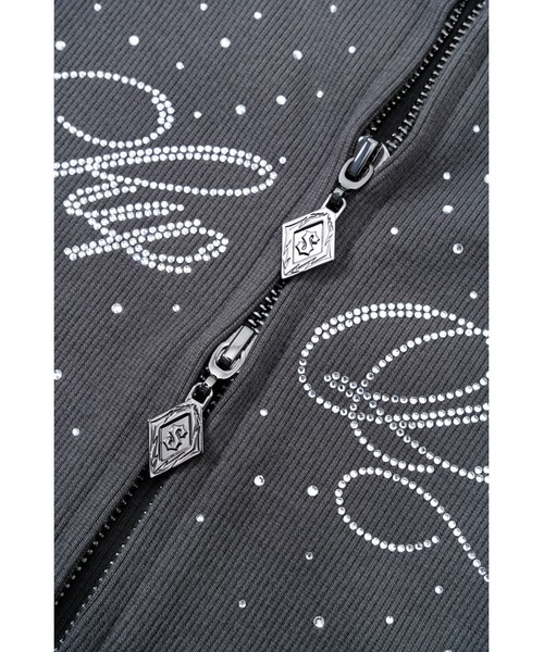 SupBaby by SUPPLIER（サプベイビーバイサプライヤー）の「ジップフーディ｜Sparkle Rhinestone Zip Hoodie｜SupBaby by SUPPLIER（パーカー・レディース・ホワイト/スミクロ・ONE SIZE）」の9枚目の写真