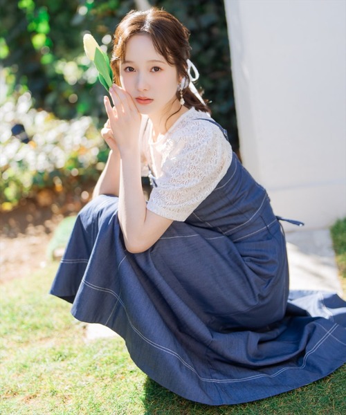 WILLSELECTION（ウィルセレクション）の「【DENIM SETUP series】ライトデニムフレアスカート（デニムスカート・レディース・ブラック/ミント/ネイビー/ピンク・SMALL/MEDIUM）」の4枚目の写真