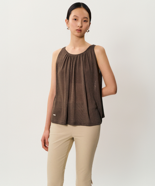 MAYVERU(メイバーユー)の「vinny linen sleeveless _ Brown(Tシャツ/カットソー・レディース・その他・FREE)」の1枚目の写真
