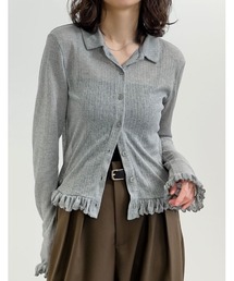 Re:EDIT（リエディ）の「シアースラブカットソーポロカラーフリルシャツ（ポロシャツ）」