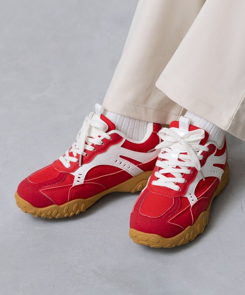 welleg(ウェレッグ)の「ボリュームソール ローカット ハイテクスニーカー(スニーカー・レディース・レッド/ホワイト/シルバー・23.5cm/22.5cm/25.0cm/24.0cm/23.0cm/24.5cm)」の10枚目の写真