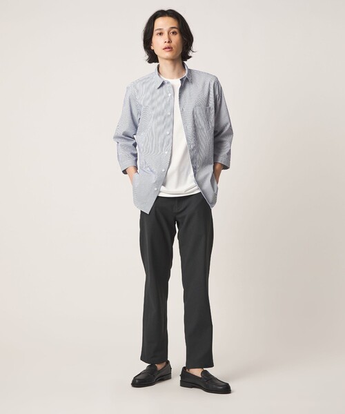 A DAY IN THE LIFE UNITED ARROWS（アデイインザライフユナイテッドアローズ）の「クールマックス サッカー レギュラーカラー７分袖シャツ-吸水速乾-＜A DAY IN THE LIFE＞（シャツ/ブラウス・メンズ・コバルトブルー/ライトブルー/ホワイト/ネイビー・L/XL/S/M）」の22枚目の写真