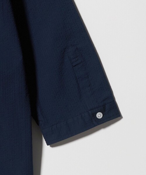 A DAY IN THE LIFE UNITED ARROWS（アデイインザライフユナイテッドアローズ）の「クールマックス サッカー レギュラーカラー７分袖シャツ-吸水速乾-＜A DAY IN THE LIFE＞（シャツ/ブラウス・メンズ・コバルトブルー/ライトブルー/ホワイト/ネイビー・L/XL/S/M）」の6枚目の写真