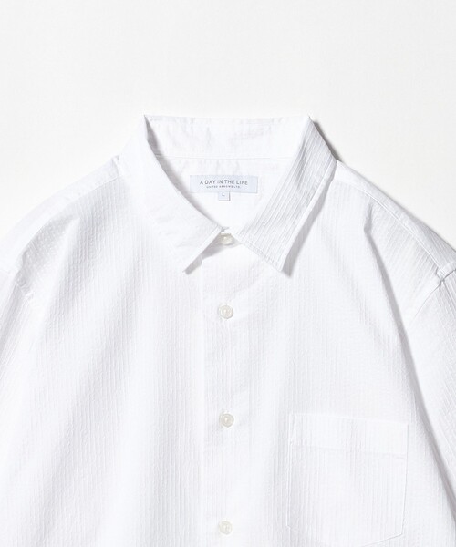 A DAY IN THE LIFE UNITED ARROWS（アデイインザライフユナイテッドアローズ）の「クールマックス サッカー レギュラーカラー７分袖シャツ-吸水速乾-＜A DAY IN THE LIFE＞（シャツ/ブラウス・メンズ・コバルトブルー/ライトブルー/ホワイト/ネイビー・L/XL/S/M）」の10枚目の写真