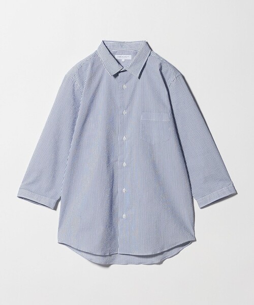 A DAY IN THE LIFE UNITED ARROWS（アデイインザライフユナイテッドアローズ）の「クールマックス サッカー レギュラーカラー７分袖シャツ-吸水速乾-＜A DAY IN THE LIFE＞（シャツ/ブラウス・メンズ・コバルトブルー/ライトブルー/ホワイト/ネイビー・L/XL/S/M）」の14枚目の写真