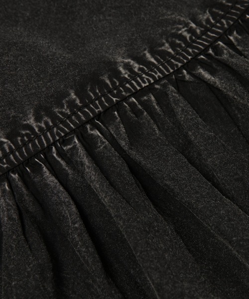 GANNI(ガニー)の「Garment Dyed Cotton Mini Frill Dress(ワンピース・レディース・ブラック・38)」の3枚目の写真