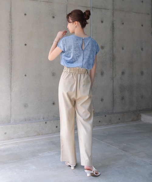 Bab(バブ)の「【S・Mサイズ展開】リネンライクウエストギャザーパンツ(その他パンツ・レディース・ピンク/ベージュ・MEDIUM)」の8枚目の写真