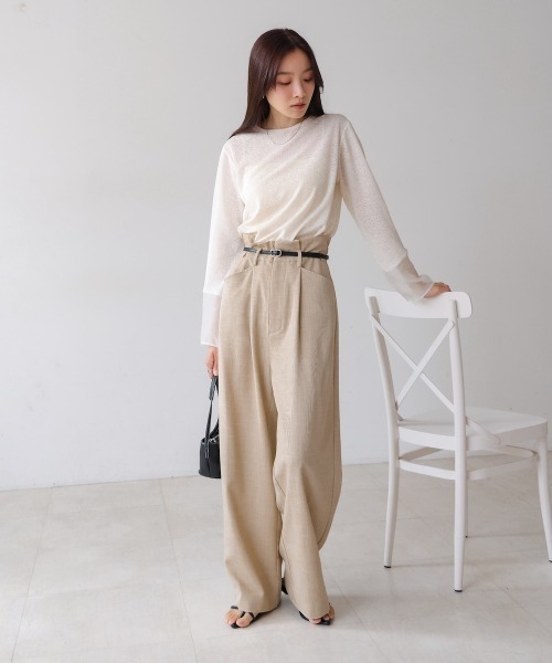 Bab(バブ)の「【S・Mサイズ展開】リネンライクウエストギャザーパンツ(その他パンツ・レディース・ピンク/ベージュ・MEDIUM)」の16枚目の写真