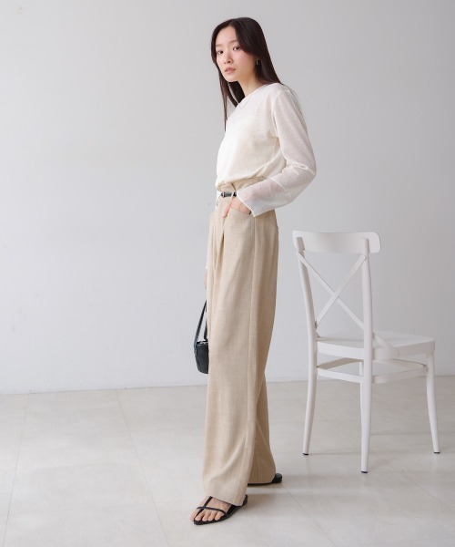 Bab(バブ)の「【S・Mサイズ展開】リネンライクウエストギャザーパンツ(その他パンツ・レディース・ピンク/ベージュ・MEDIUM)」の18枚目の写真